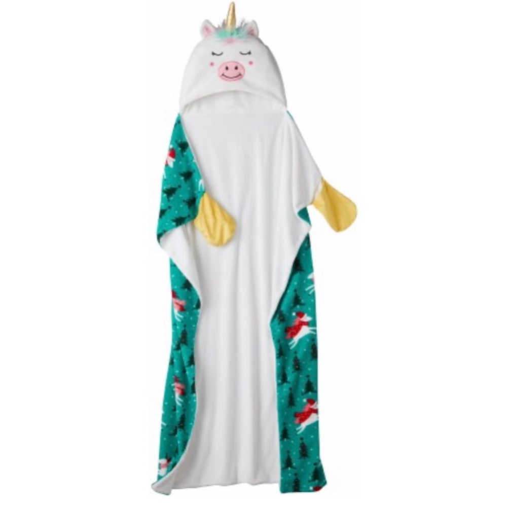 Holiday Home Hooded Unicorn Throw Blanket